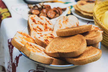 homemade grease with bread and red pepper