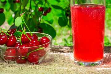 the cooking juice from the cherries in the garden