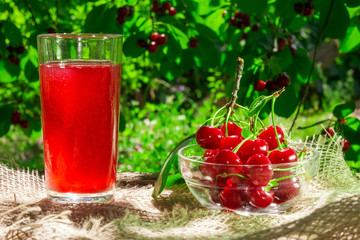 the cooking juice from the cherries in the garden