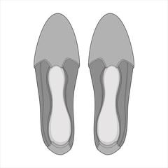Shoes fashion flat sketch template