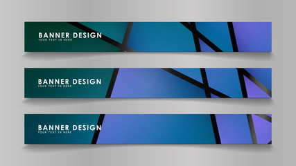 Fototapeta premium Abstract vector banners with geometric backgrounds in color gradients