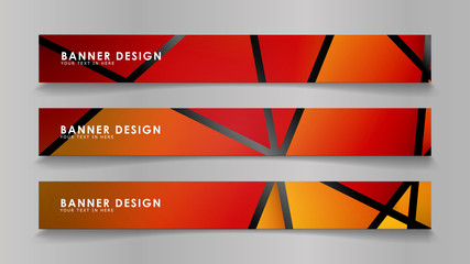 Abstract vector banners with geometric backgrounds in color gradients