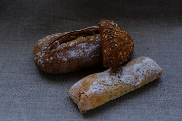 Aromatic, healthy, fresh bread for breakfast.