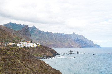 panoramic view of anaga valley at tenerife island, Spain