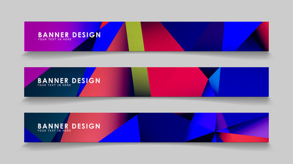 Fototapeta premium Abstract rectangular vector banners with colorful geometric gradient backgrounds
