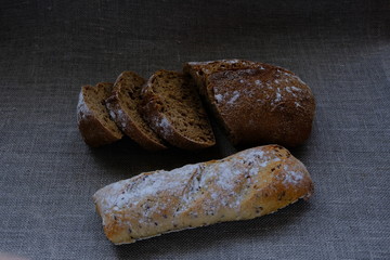 Aromatic, healthy, fresh bread for breakfast.
