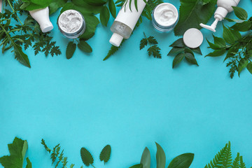 Natural cosmetics and leaves