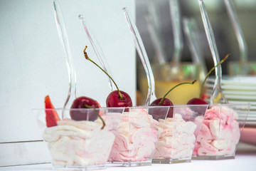 a sweet cherry whipped cream on top