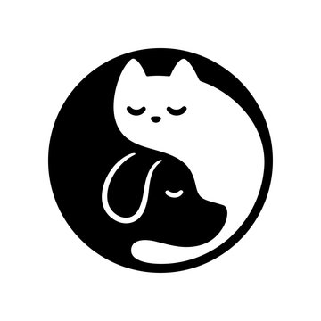 Cat dog yin yang