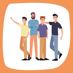 Fototapeta premium group men together standing on white background
