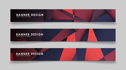 Fototapeta premium Abstract rectangle vector banners with red black geometric gradient backgrounds . design templates. future Poster template design