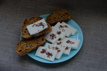 Aromatic, healthy, fresh bread for breakfast.