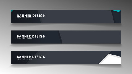 Set of banner templates with abstract background. Modern vector banners with polygonal background.