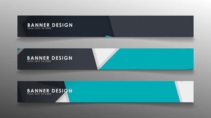 Set of banner templates with abstract background. Modern vector banners with polygonal background.