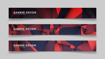 Obraz premium Abstract rectangle vector banners with red black geometric gradient backgrounds . design templates. future Poster template design