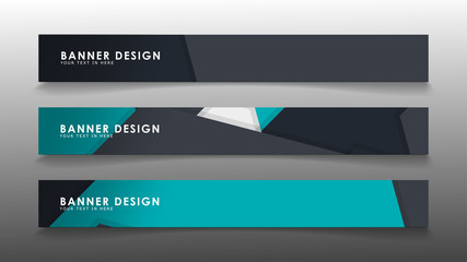 Set of banner templates with abstract background. Modern vector banners with polygonal background.