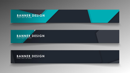 Set of banner templates with abstract background. Modern vector banners with polygonal background.