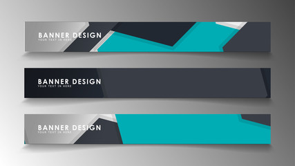 Fototapeta premium Set of banner templates with abstract background. Modern vector banners with polygonal background.