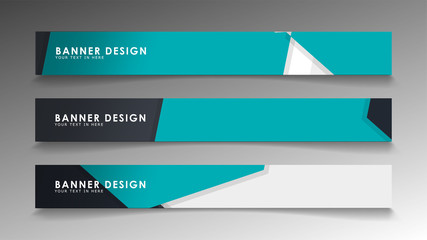 Set of banner templates with abstract background. Modern vector banners with polygonal background.