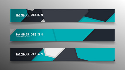 Set of banner templates with abstract background. Modern vector banners with polygonal background.