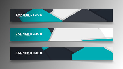 Set of banner templates with abstract background. Modern vector banners with polygonal background.
