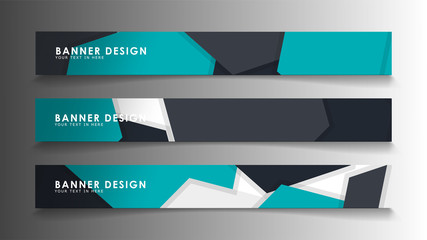 Fototapeta premium Set of banner templates with abstract background. Modern vector banners with polygonal background.
