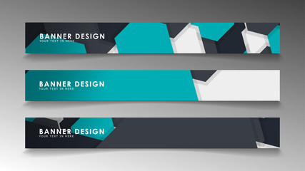 Set of banner templates with abstract background. Modern vector banners with polygonal background.