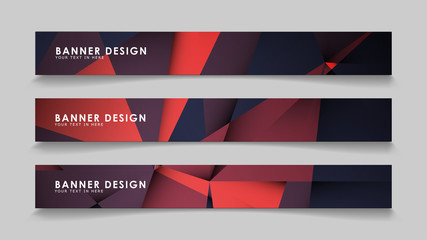 Fototapeta premium Abstract rectangle vector banners with red black geometric gradient backgrounds . design templates. future Poster template design