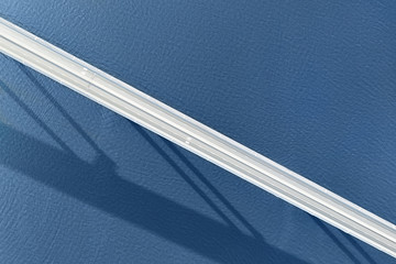 Long empty  bridge over large river or sea aerial top view
