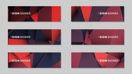 Abstract rectangle vector banners with red black geometric gradient backgrounds . design templates. future Poster template design
