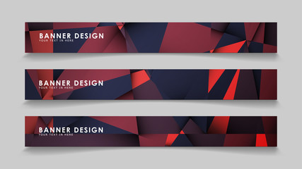 Abstract rectangle vector banners with red black geometric gradient backgrounds . design templates. future Poster template design