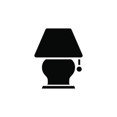Flat black lamp icon