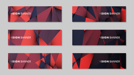 Abstract rectangle vector banners with red black geometric gradient backgrounds . design templates. future Poster template design