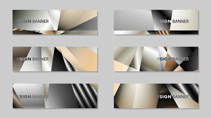 Abstract rectangle vector banner with a background of metal geometric gradient colors. design template. future Poster template design