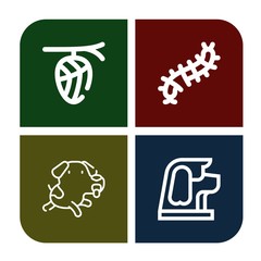 Set of breed icons such as Cocoon, Scolopendra, Dog , breed