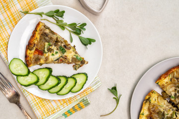 Frittata, Italian omelet with cheese and vegetables