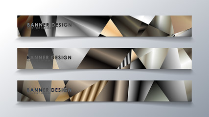 Obraz premium Abstract rectangle vector banner with a background of metal geometric gradient colors. design template. future Poster template design