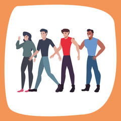 Fototapeta premium people group standing on white background