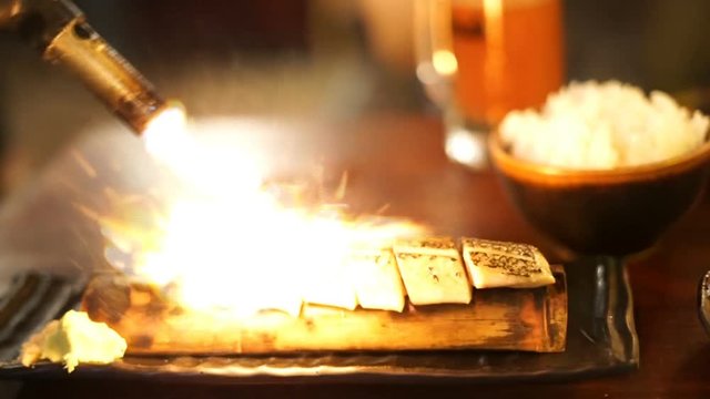 Shime Saba Aburi mackerel torched at izakaya