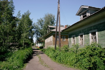 Fototapeta na wymiar village in the Russian North