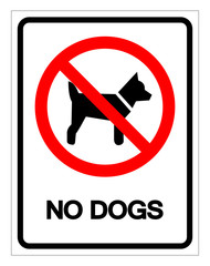 No Dogs Symbol Sign, Vector Illustration, Isolate On White Background Label .EPS10