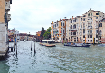 Fototapeta premium Grand canal with Bridge of the Academy in Venice.