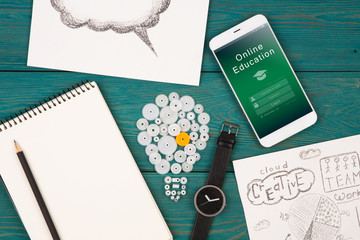 E - learning concept, online education login or registration screen design