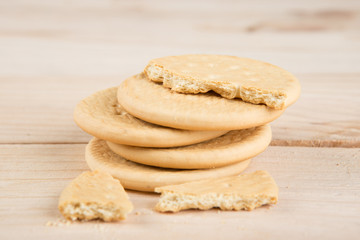 Fototapeta na wymiar Handmade Cookies on the wooden desk homemade bakery concept