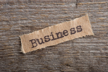 business word on a piece of paper close up, business creative motivation concept