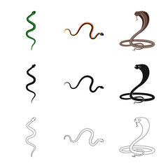 Vector design of mammal and danger logo. Set of mammal and medicine stock vector illustration.