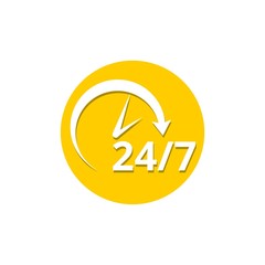 24 7 arrow icon, customer support, delivery and 24 hours