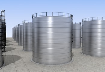 oil refinery, chemical production, waste processing plant, contour visualization, 3D illustration, sketch, outline