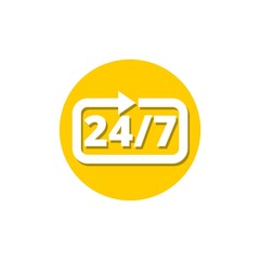 24 7 arrow icon, customer support, delivery and 24 hours