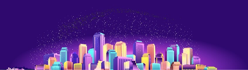 Vector banner night city